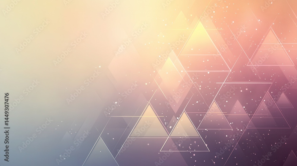 Poster abstract geometric background with soft color transitions and overlapping triangles