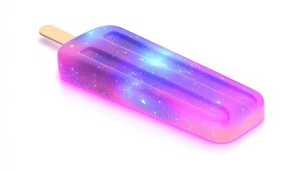 Space-themed popsicle with pink and purple galaxy design