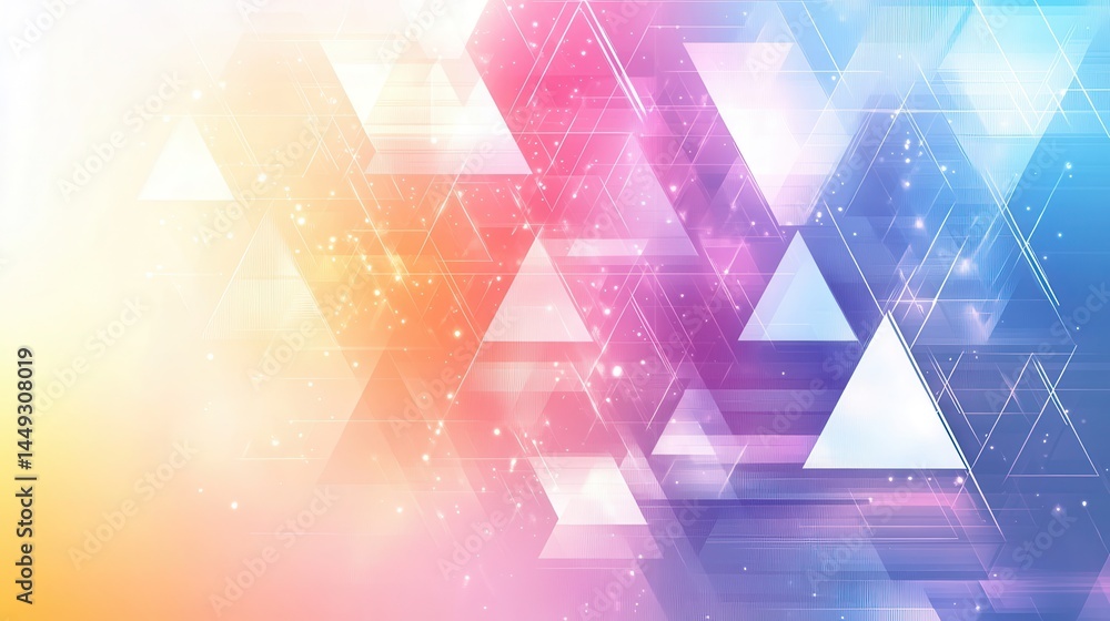 Aufkleber abstract geometric background with vibrant colors and overlapping triangles