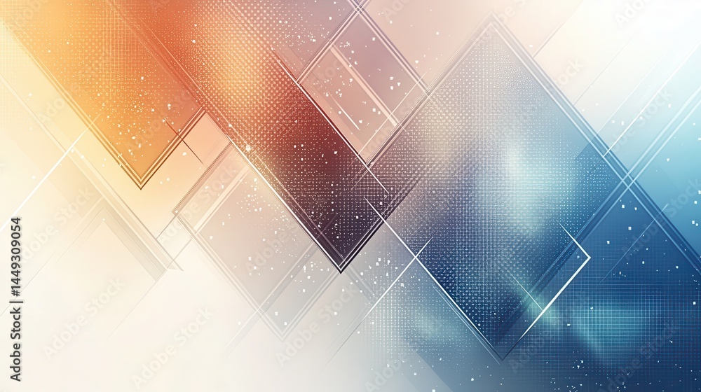 Poster abstract geometric design with overlapping shapes and blended colors