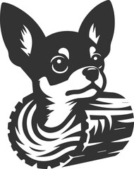 Silhouette of a chihuahua vector