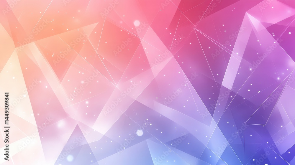 Poster abstract geometric design with soft color transitions and glowing elements