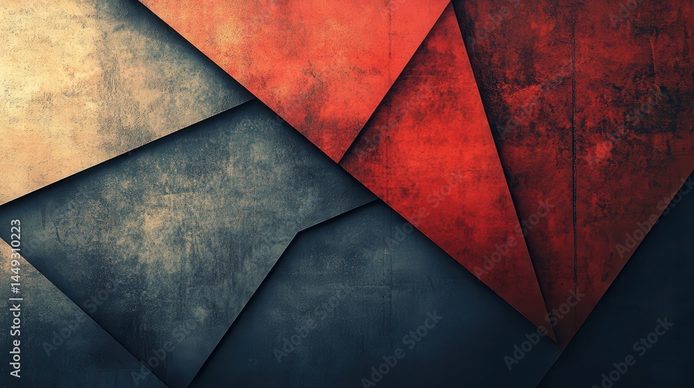 Aufkleber abstract geometric design with textured triangles