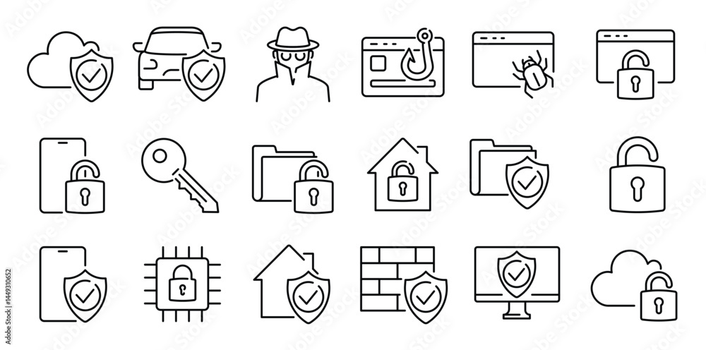 Poster cyber security shields defend virtual domain
