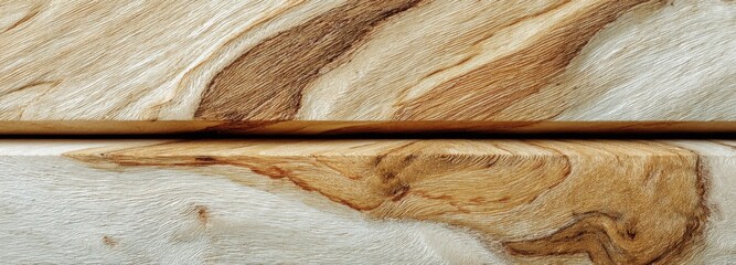 Minimalist view of creamy-white poplar wood planks for studio interior moldings