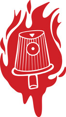 Red Spray Paint Cap in Flames