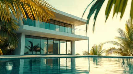 Fototapeta premium Modern Beach House by Pool