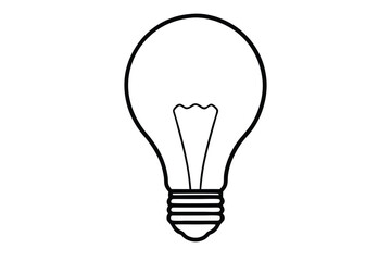 Simple Line Drawing of a Classic Light Bulb