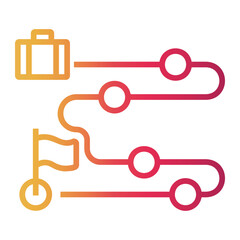 journey Line Gradient Icon