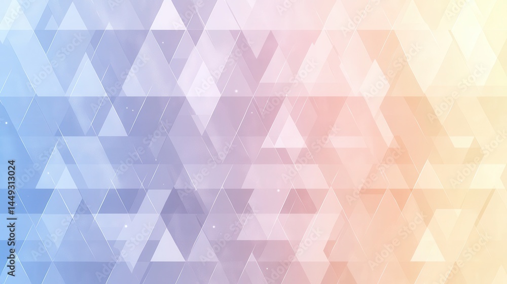 Poster abstract geometric pattern of overlapping translucent triangles in pastel colors