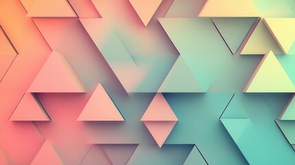Obraz premium Abstract geometric pattern of overlapping triangles in pastel colors (7)