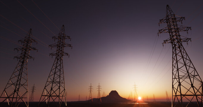 Power lines across a beautiful landscape