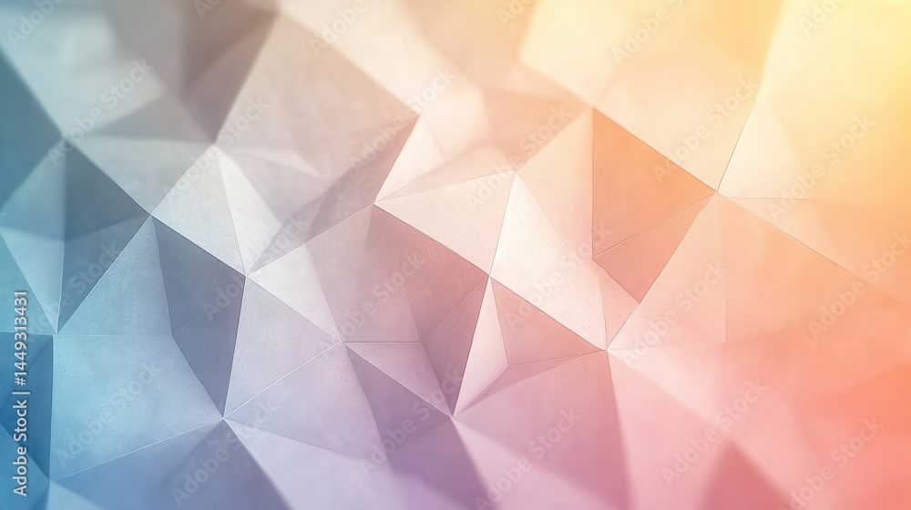 Poster abstract geometric pattern of overlapping triangles in soft pastel colors (5)