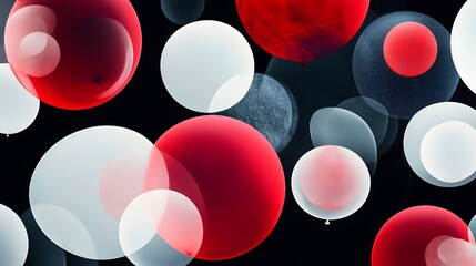 Abstract Red and White Balloons Background