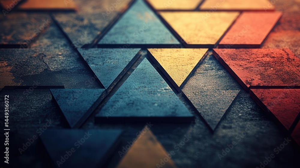 Poster abstract geometric pattern of triangular shapes