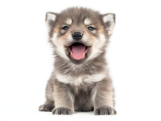 Obraz premium Playful Wolf Cub Face