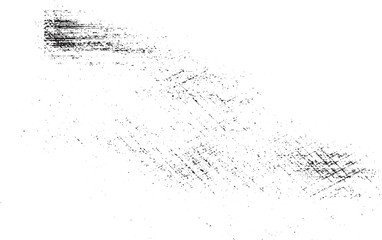 Black micro dust isolated on transparent background. Texture grunge background with tiny black dust. Old worn overlay distressed uneven background. Rough, dirty, grainy design. 