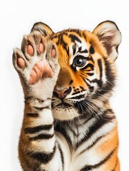 Fototapeta premium Tiger Cub Rolling Over