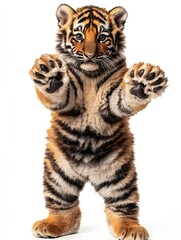 Fototapeta premium Tiger Cub Rolling Over