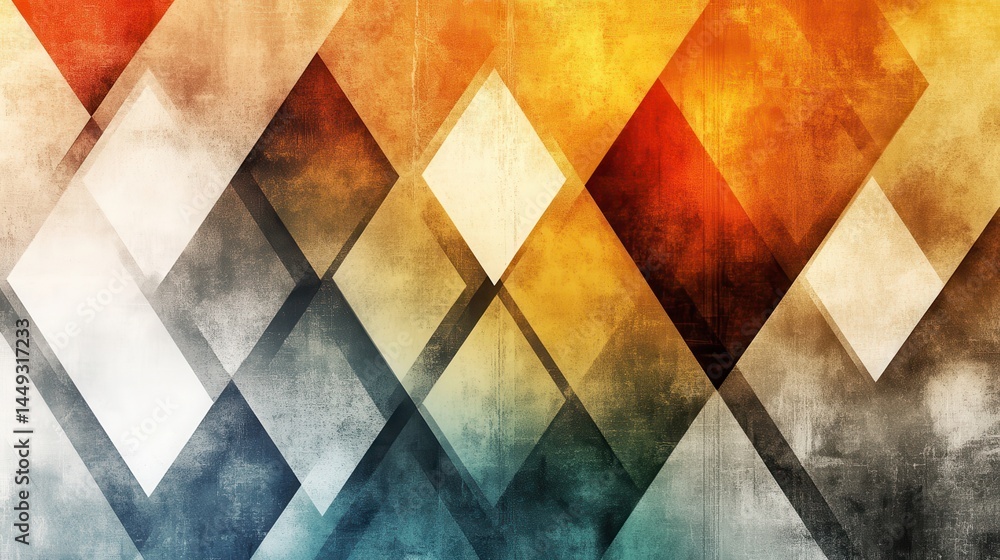 Poster abstract geometric pattern with overlapping shapes and blended colors