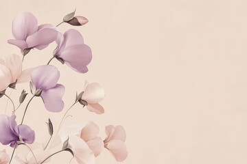 Pastel floral illustration on a light beige background.