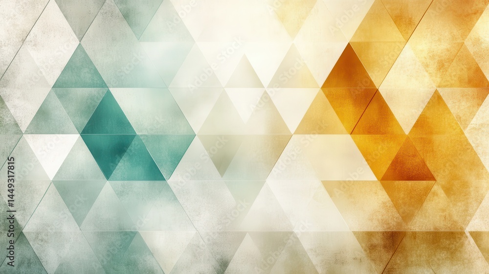 Aufkleber abstract geometric pattern with triangles in muted tones