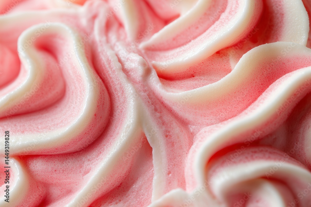 Poster delicate swirls of strawberry-flavored topping create a sweet and tempting visual. perfect for desse
