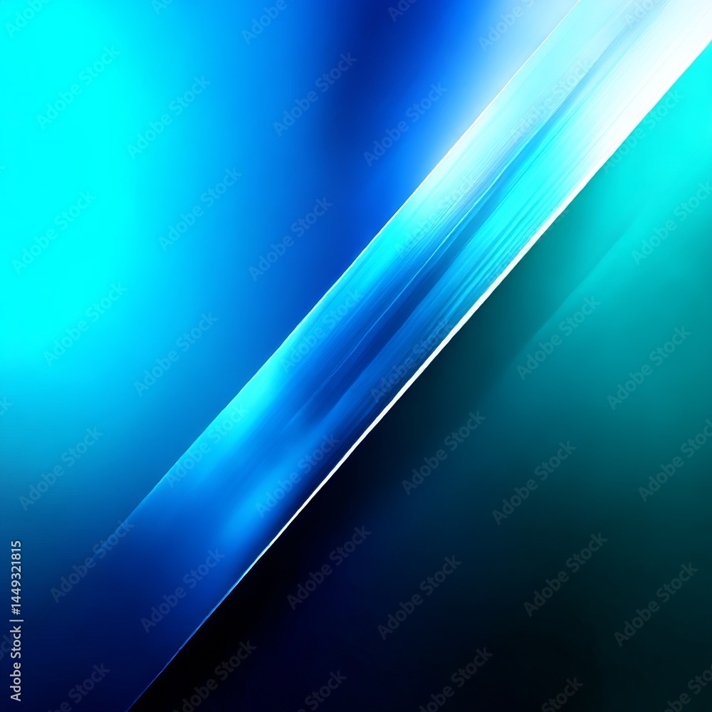 Poster abstract blue and teal gradient with diagonal white line, modern background