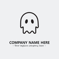 Ghost face icon illustration black and white vector image