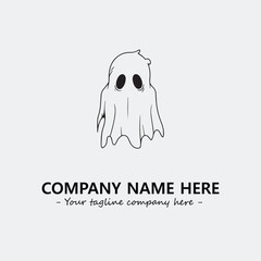 Ghost face icon illustration black and white vector image