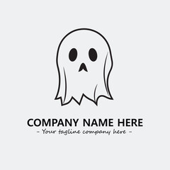 Ghost face icon illustration black and white vector image
