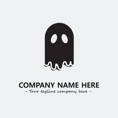 Ghost face icon illustration black and white vector image