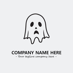 Ghost face icon illustration black and white vector image