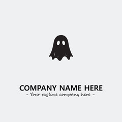 Ghost face icon illustration black and white vector image