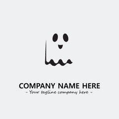 Ghost face icon illustration black and white vector image