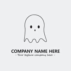 Ghost face icon illustration black and white vector image