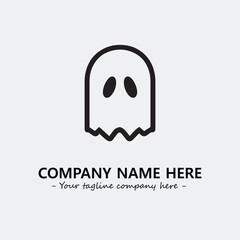 Ghost face icon illustration black and white vector image