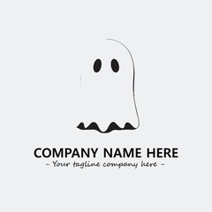 Ghost face icon illustration black and white vector image
