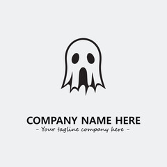 Ghost face icon illustration black and white vector image