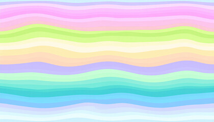 Soft Pastel Waves Background in Gentle Rainbow Color Palette