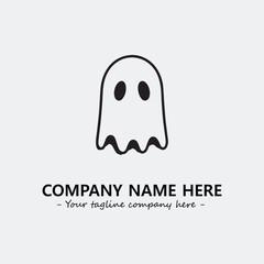 Ghost face icon illustration black and white vector image