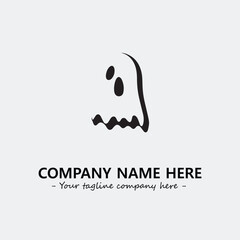 Ghost face icon illustration black and white vector image