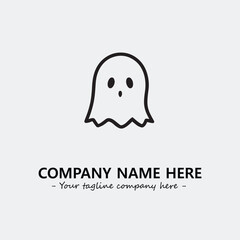 Ghost face icon illustration black and white vector image