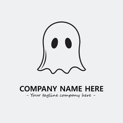 Ghost face icon illustration black and white vector image