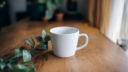 Fototapeta premium White mug on the table 