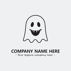 Ghost face icon illustration black and white vector image