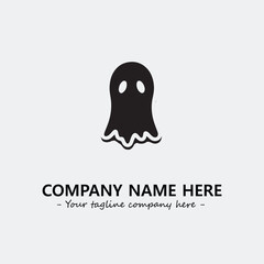 Ghost face icon illustration black and white vector image
