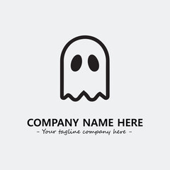 Ghost face icon illustration black and white vector image