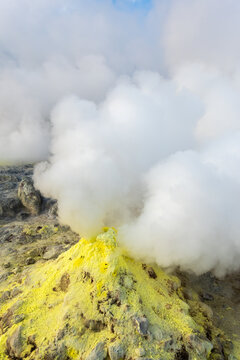 Sulfur Fumarole At Mount Io, Hokkaido, Japan  