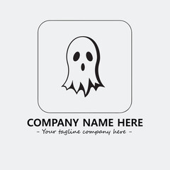 Ghost face icon illustration black and white vector image